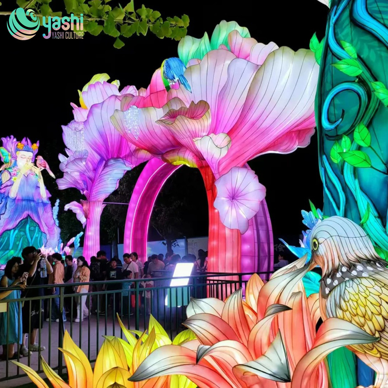 Detachable and Brightly Colored  Floral Lanterns for Amusement Parks and Events