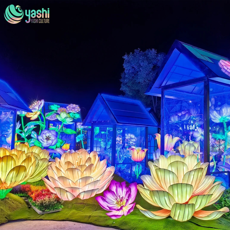 Detachable and Brightly Colored  Floral Lanterns for Amusement Parks and Events