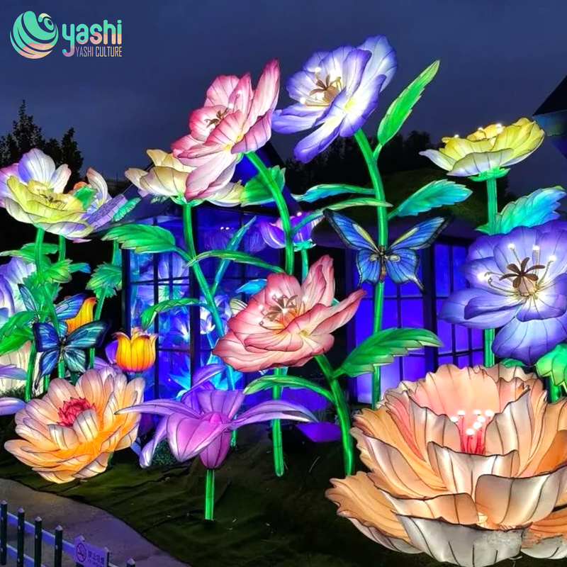 Detachable and Brightly Colored  Floral Lanterns for Amusement Parks and Events