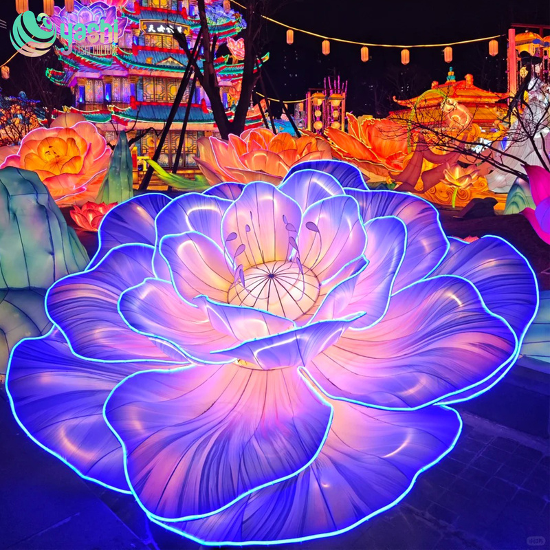 Detachable and Brightly Colored  Floral Lanterns for Amusement Parks and Events