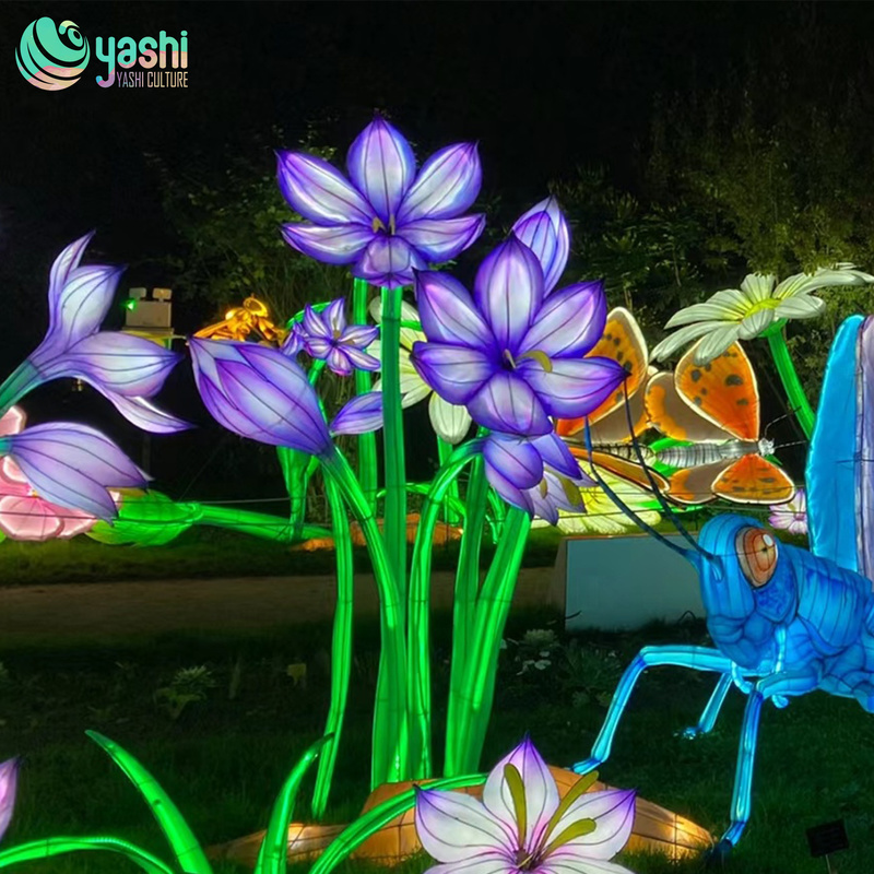 Detachable and Brightly Colored  Floral Lanterns for Amusement Parks and Events