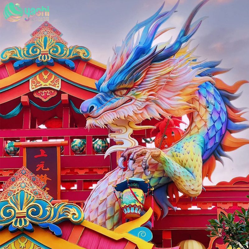 Custom Giant Heavenly Palace Building Zigong Lantern, Chinese Myth Ancient Palace LED Light Sculpture, Waterproof Large‑Scale Outdoor Light Installation