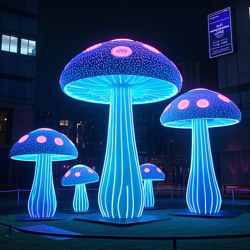 Light-Up Mushrooms for Parks, Festivals, Party Events, and Mall Decorations