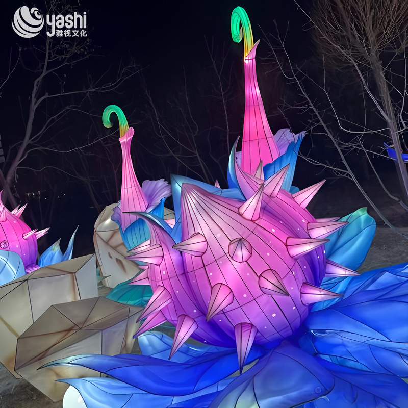 Chinese Festival Silk Zigong Lantern Waterproof For Outdoor Festival Decor