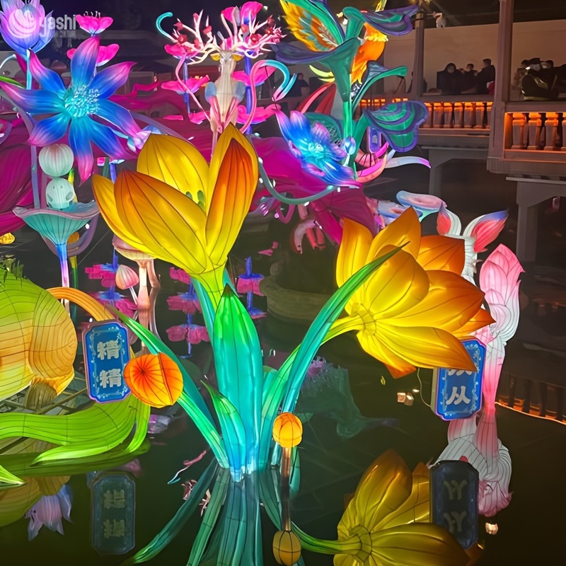 High-Quality Artificial Flower Lanterns - Lifelike Floral Decor for Outdoor & Garden