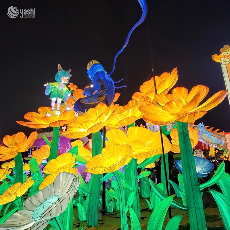 High-Quality Artificial Flower Lanterns - Lifelike Floral Decor for Outdoor & Garden