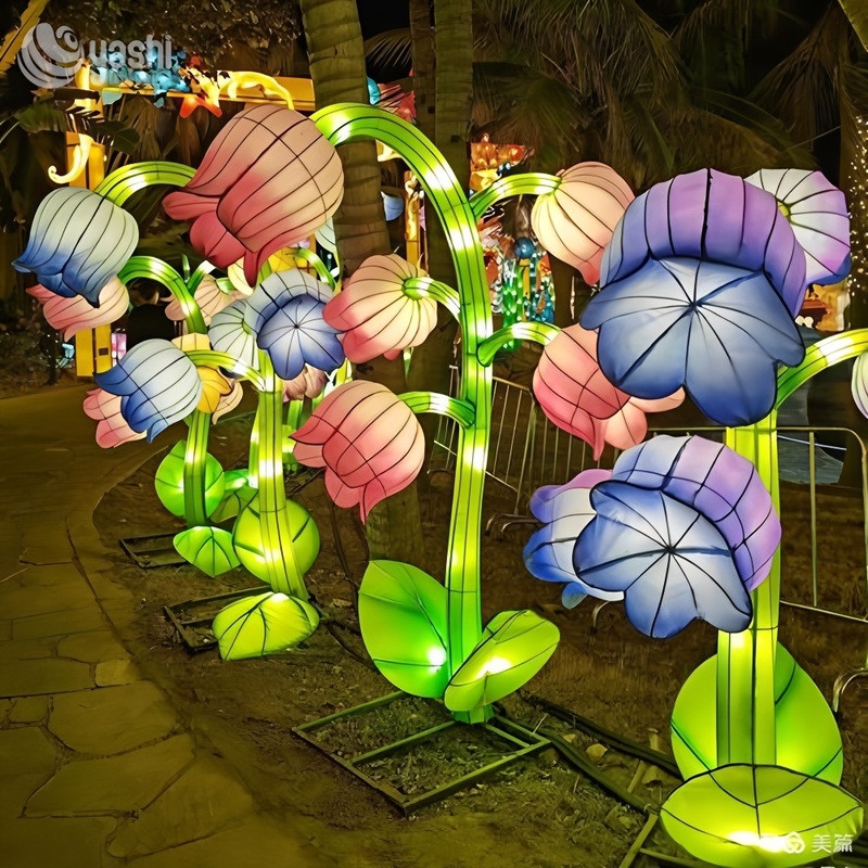 Lifelike Floral Zigong Lantern Detachable Colorful For Outdoor Garden Decor