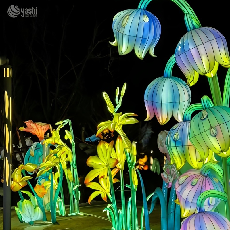 Custom Giant Lily of the Valley Flower Lantern, Large LED Floral Light Sculpture for Garden & Night Lantern Show