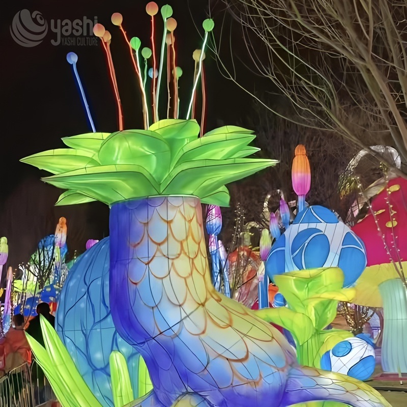 Realistic Silk Flower Lantern - Exotic Flower Design for Festival Decoration