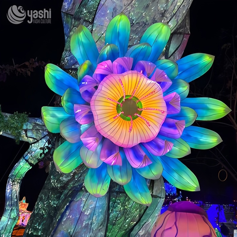 Artificial Exotic Flower Lantern - Perfect for Outdoor, Festival, and Party Decoration