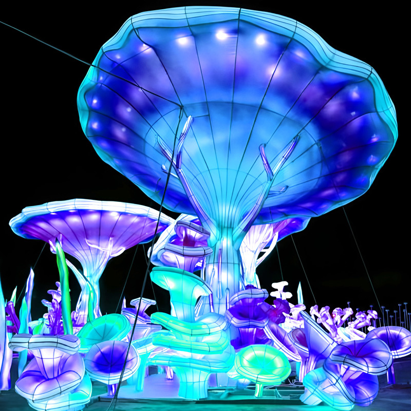 Lifelike Mushroom Zigong Lantern Sculpture for Outdoor Party Decoration