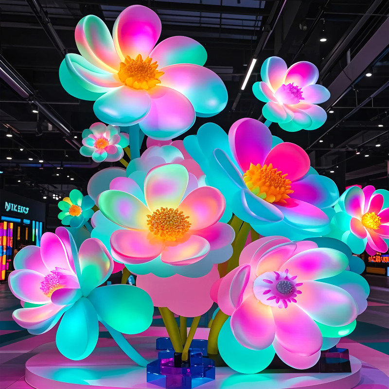 Glowing Flowers Zigong Lantern 110/220V For Outdoor Garden Shopping Center Decor