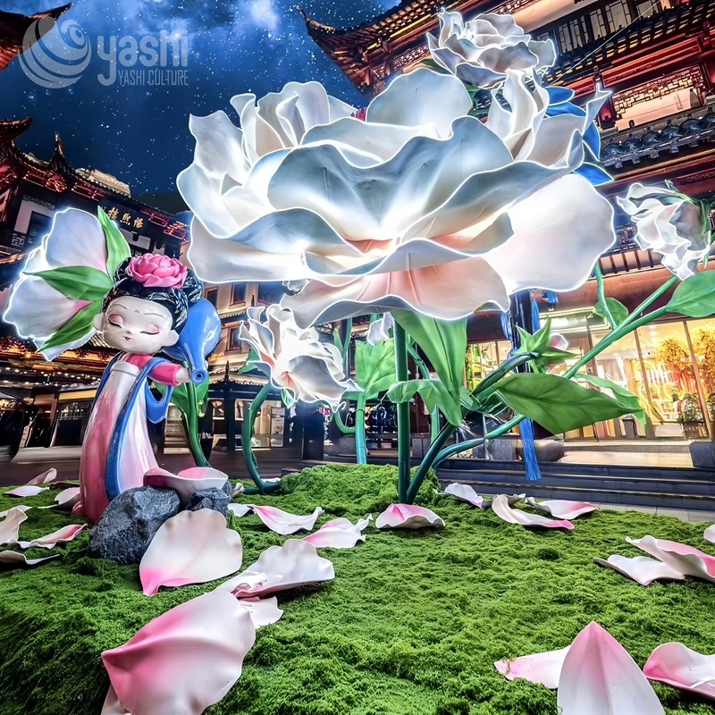 Grotesque Flower Zigong Lantern 180CM - 200CM for Festival Park Decorations