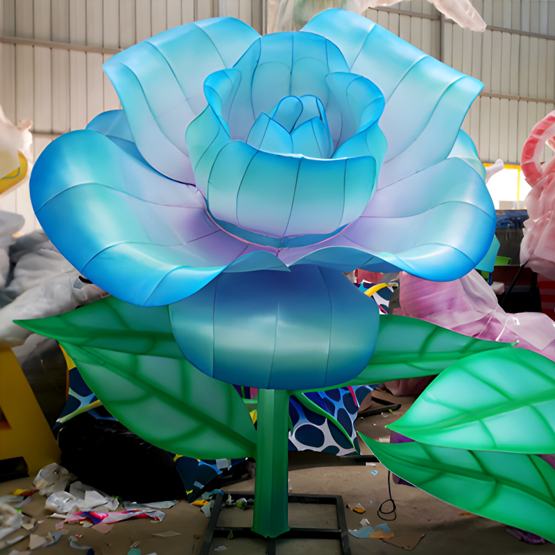 Chinese Peony Sculpture Zigong Lantern For Outdoor Party Decoration