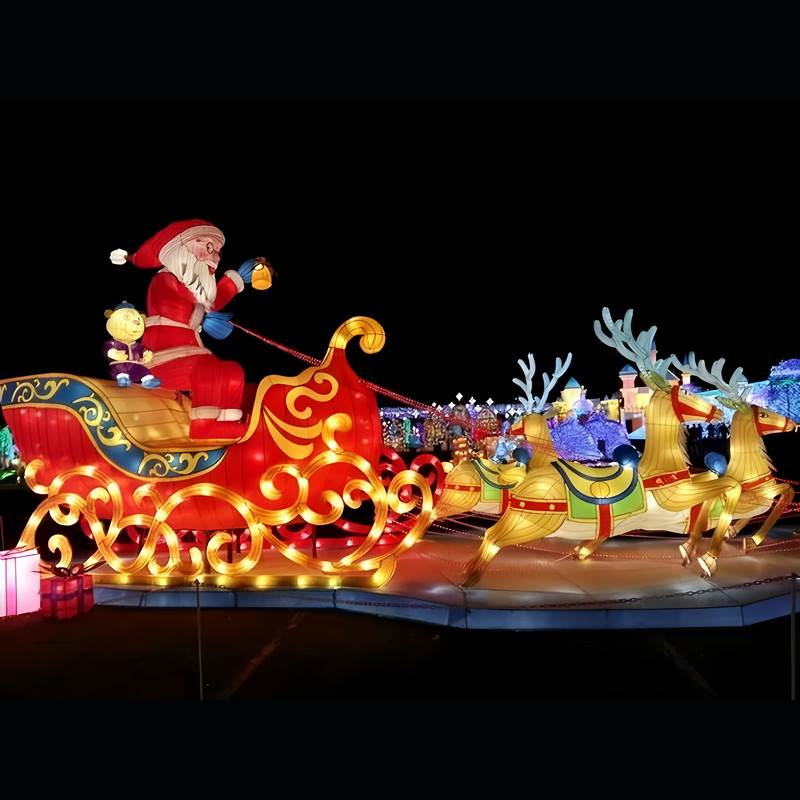 Handmade Christmas-themed lanterns in the shape of Santa Claus for festival party decorations