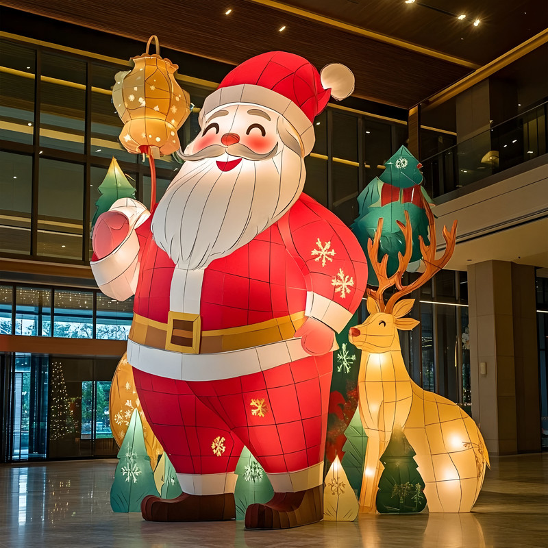 Large customizable luminous Santa Claus decorative lanterns, suitable for outdoor decoration and Christmas party decoration