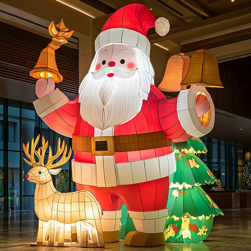 Large customizable luminous Santa Claus decorative lanterns, suitable for outdoor decoration and Christmas party decoration