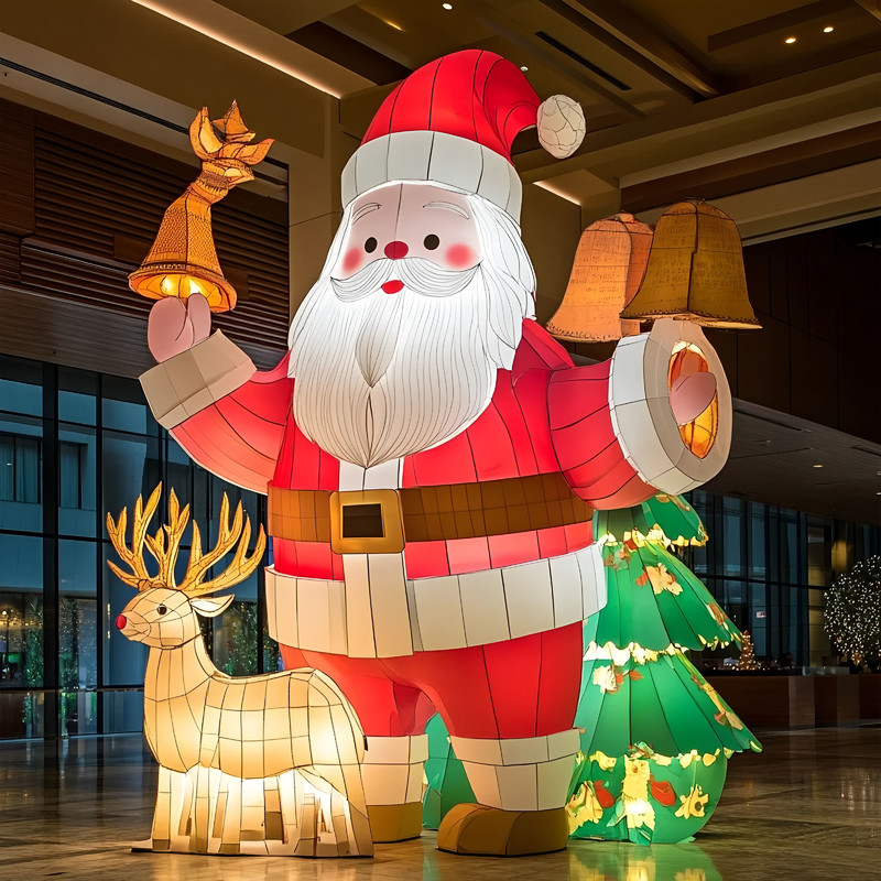 Large customizable luminous Santa Claus decorative lanterns, suitable for outdoor decoration and Christmas party decoration
