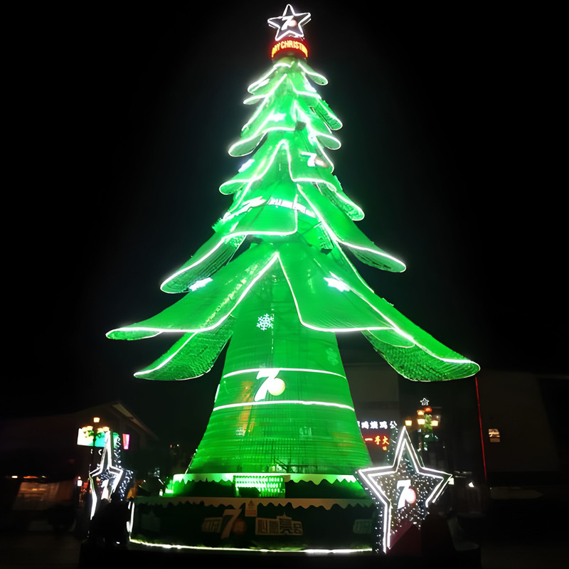Large Customizable Christmas Tree with Outdoor LED Lighting for Holiday Decoration