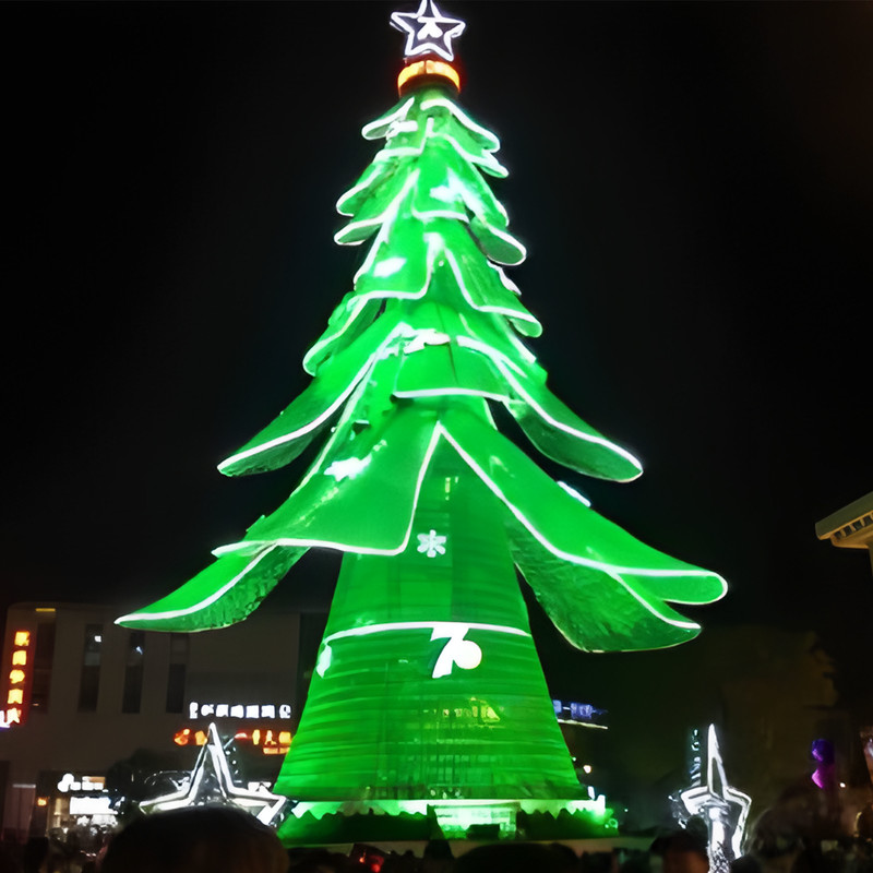 Large Customizable Christmas Tree with Outdoor LED Lighting for Holiday Decoration