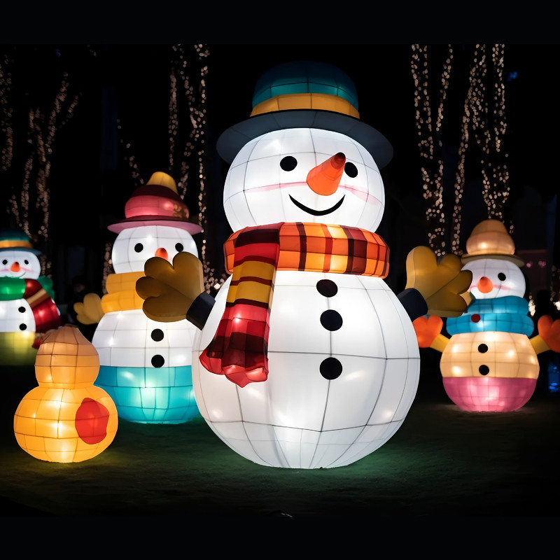 Waterproof Snowman Lantern for Outdoor Christmas and New Year Decoration