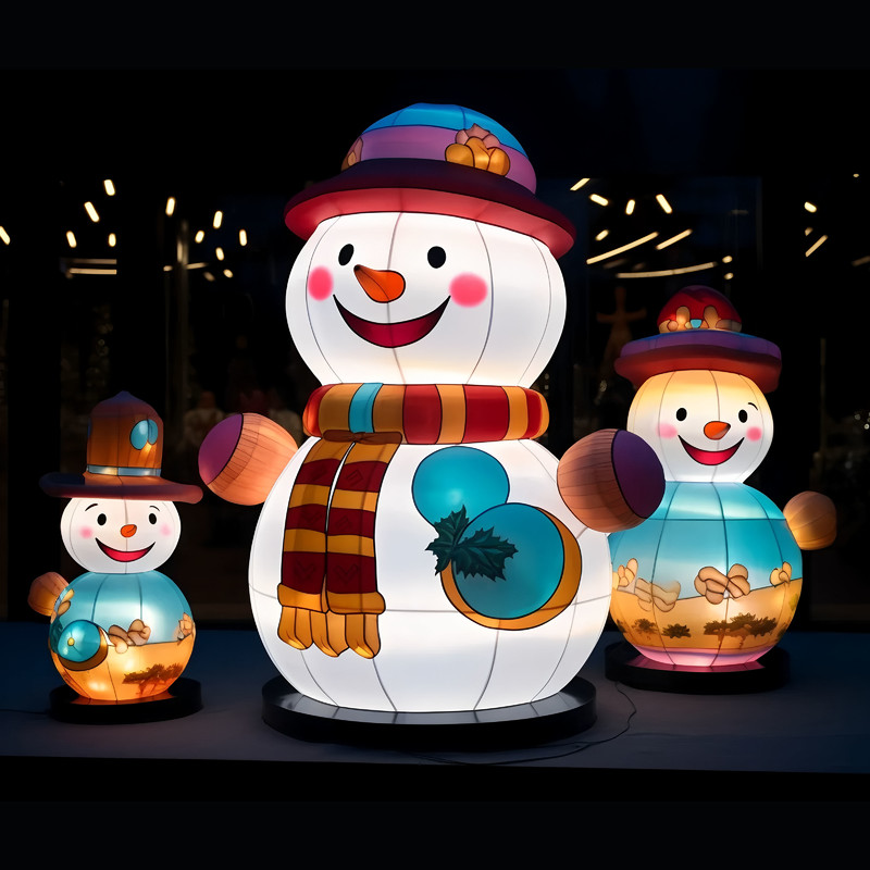 Waterproof Snowman Lantern for Outdoor Christmas and New Year Decoration