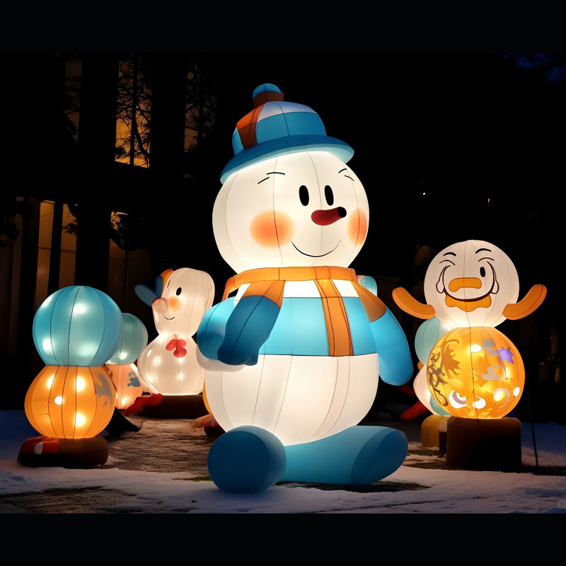 Waterproof Snowman Lantern for Outdoor Christmas and New Year Decoration