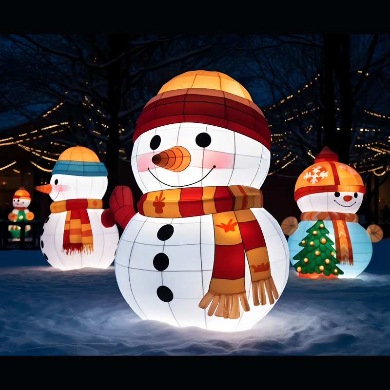 Waterproof Snowman Lantern for Outdoor Christmas and New Year Decoration