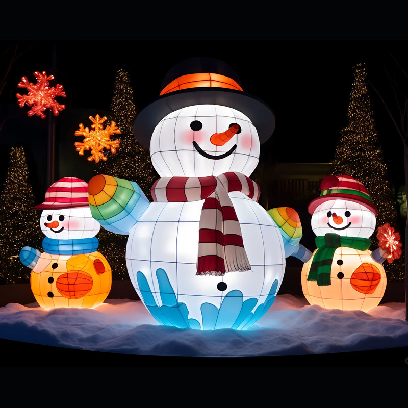 Waterproof Snowman Lantern for Outdoor Christmas and New Year Decoration