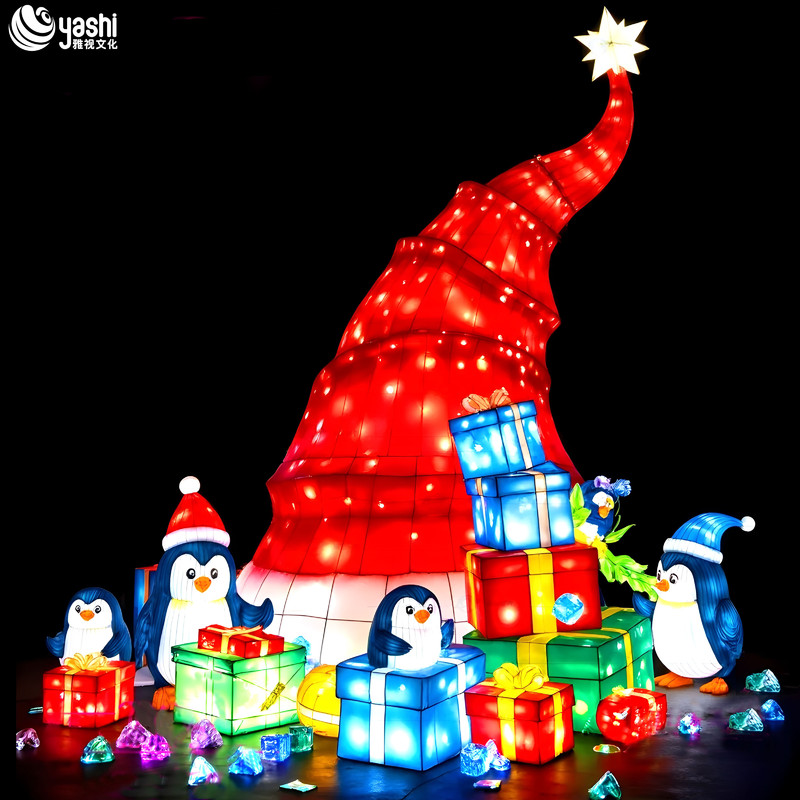 Custom Giant Santa Claus LED Light Sculpture, Outdoor Waterproof Christmas Figure Light Display for Mall & Holiday Light Festival