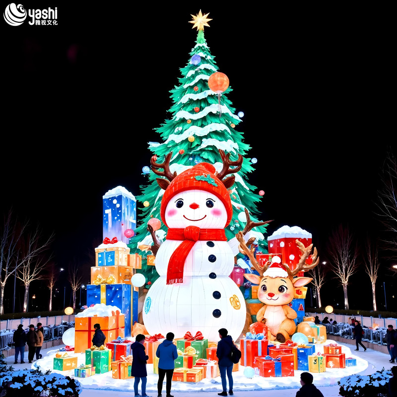 Custom Giant Santa Claus LED Light Sculpture, Outdoor Waterproof Christmas Figure Light Display for Mall & Holiday Light Festival