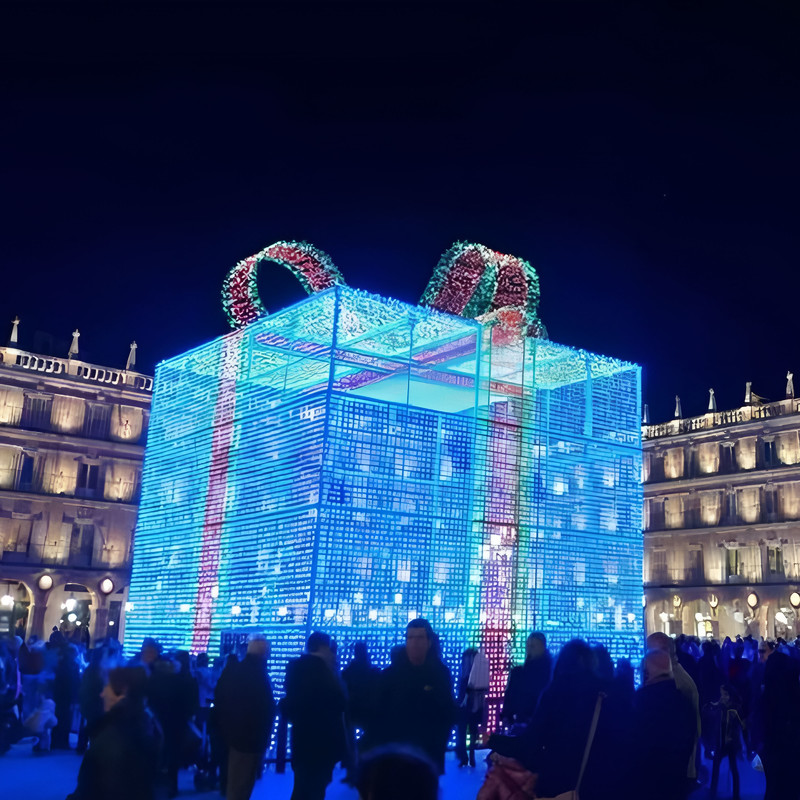 High-Quality 3D LED Wire Gift Box Decoration Lights for Christmas, Perfect for Plant and Garden Use