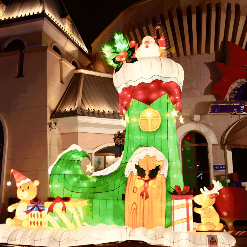 Large - scale Outdoor Christmas Decorations, Christmas Reindeer Glowing Lanterns, Lanterns Made of Waterproof Material。