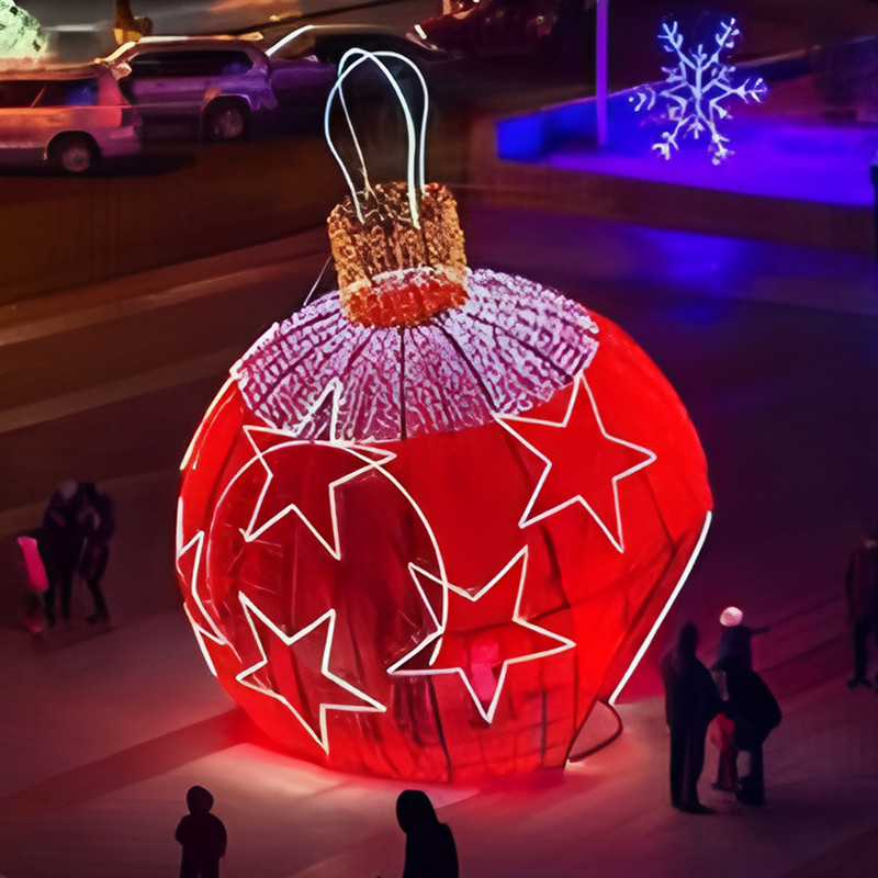 Shopping Mall Holiday Lights Decoration Mobile Giant 3D Christmas Ball Arch Lights