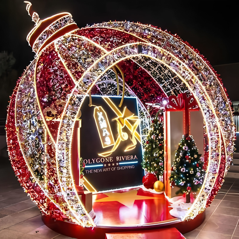 Outdoor Light-up Giant Christmas Decorative Archway Lights, Holiday Decorations