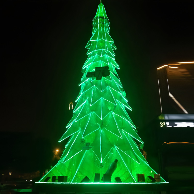 Giant Outdoor LED Strip Metal Frame Christmas Tree, Waterproof Large Lighted Christmas Tree Sculpture for Plaza, Mall & Christmas Light Festival