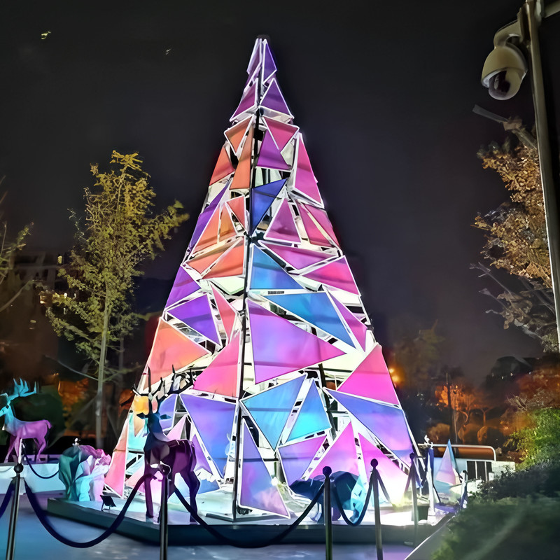 Custom Circus Themed Walk-through Christmas Tree Lantern, Outdoor Colorful LED Giant Light Tree for Shopping Mall Festival Light Show