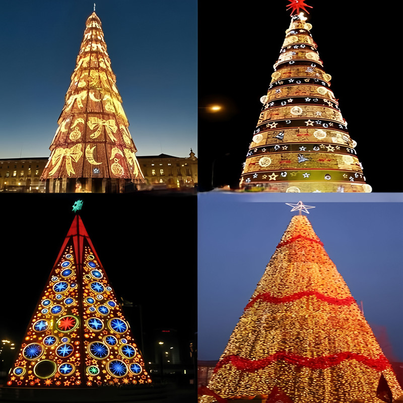 Custom Giant LED Christmas Tree Series, Outdoor Waterproof Commercial Large Xmas Tree Light Installations for Mall & Light Festival