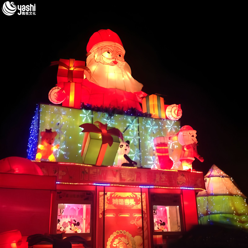 Custom Multi-Character Christmas Lantern Set, Outdoor LED Snowman Gingerbread Man Light Sculpture for Shopping Mall Christmas Light Show