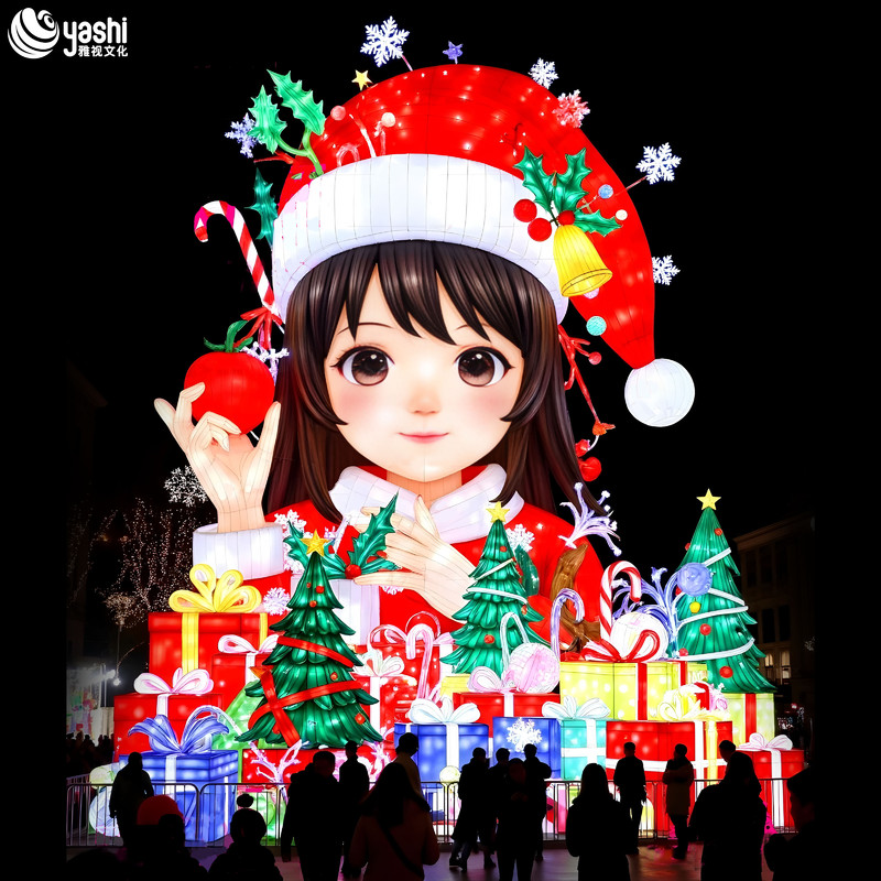 Custom Giant Fabric Christmas Tree LED Lantern, Outdoor Waterproof Illuminated Xmas Tree Light Sculpture for Light Festival