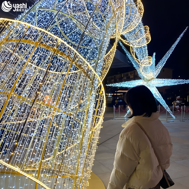 Festa ao ar livre Arco Meteor Lâmpadas de cordas com estrutura de aço à prova de ferrugem