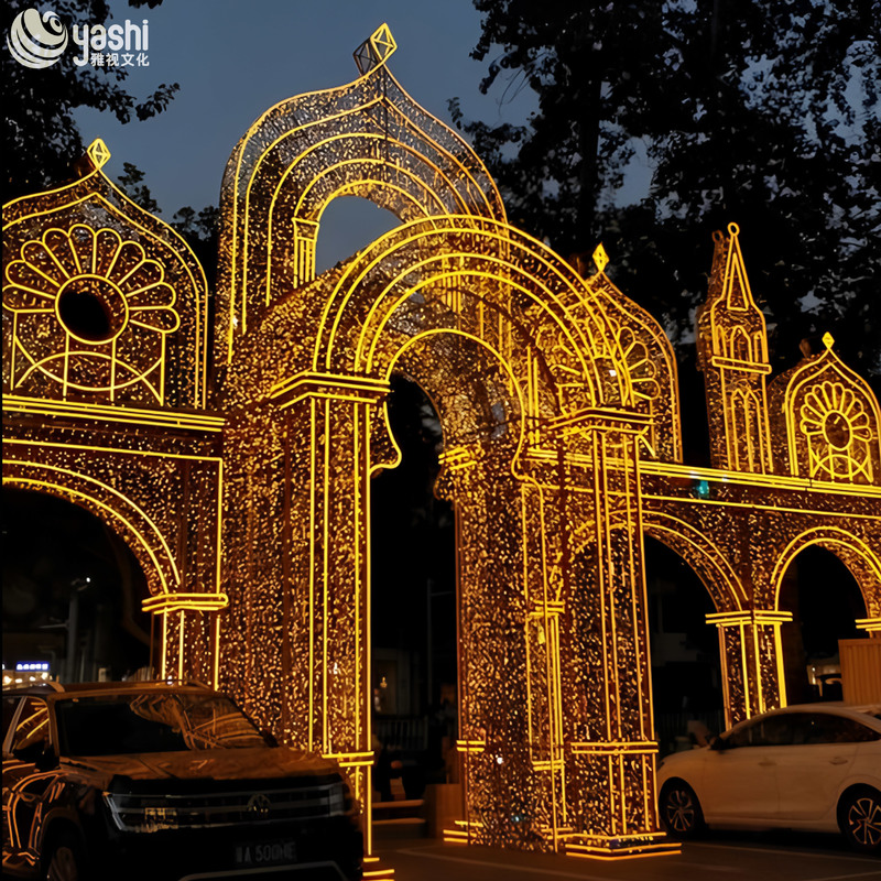 Outdoor Castle Holiday Lights Decoration Giant Illuminated for Hotel and Wedding