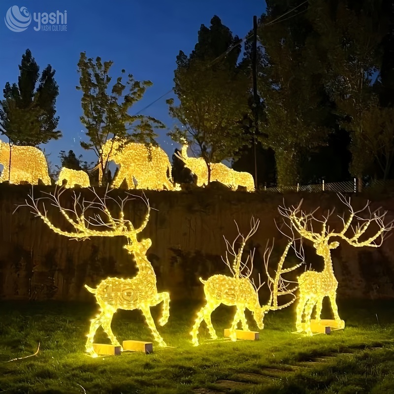 Custom Peacock LED Light Sculpture, Outdoor Waterproof Animal Motif Light Display for Park & Light Festival