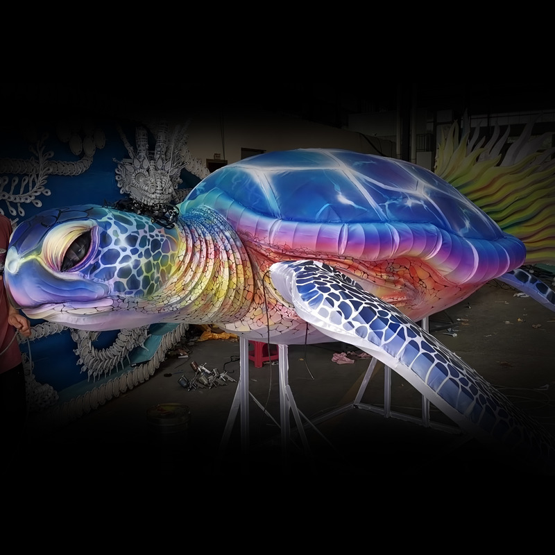 Китайские традиционные праздники Животные фонари Морская черепаха Фонарь для украшений зоопарка