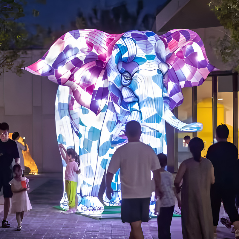 Factory Price Cartoon Animal Colorful Silk Wire Lighting Animal Handmade for Park