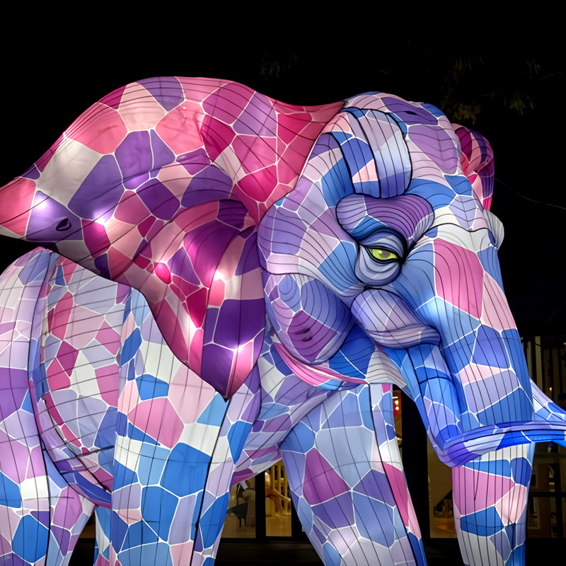 Factory Price Cartoon Animal Colorful Silk Wire Lighting Animal Handmade for Park