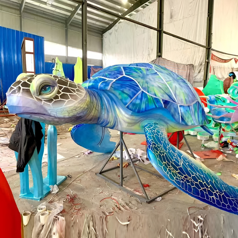 Китайские традиционные праздники Животные фонари Морская черепаха Фонарь для украшений зоопарка