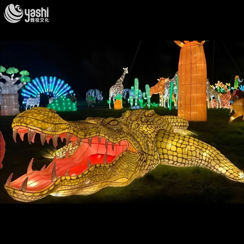 Zigong Animal Lanterns Factory Direct - LED Outdoor Crocodile Lanterns for Sale