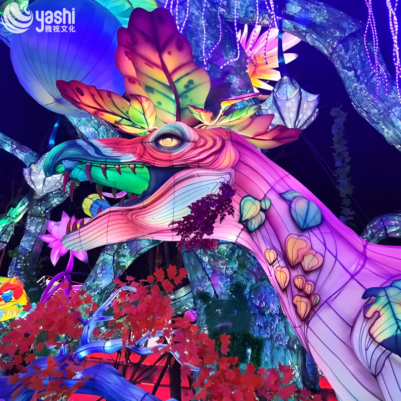 Realistic Dinosaur Model Sculptures - LED Outdoor Decorative Lighting for Theme Parks