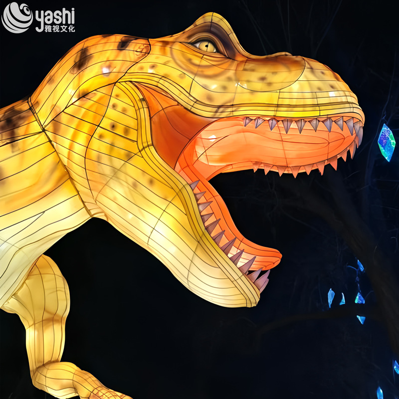 Custom T‑Rex & Velociraptor Dinosaur Lantern Set, Giant LED Dinosaur Light Sculpture for Jurassic Theme Park Outdoor Festival Show